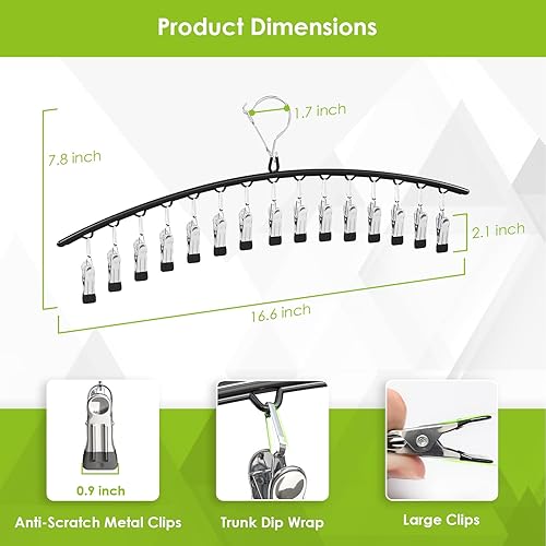 Miniatura 6 de Organizador de leggings para armario, perchas de metal para pantalones con revestimiento de goma con clips para sujetar leggings, jeans, faldas,