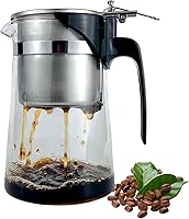 Vista 1 de Pour Over Coffee Maker Set, 304 Stainless Steel Coffee Dripper with On/Off Switch, Borosilicate Glass Small Coffee Pot, 50 Filter Papers