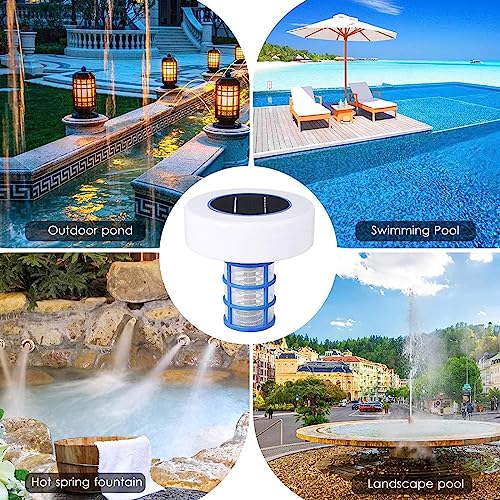 L'ioniseur solaire de piscine réduit le chlore de 85 %, anode cuivre-argent pour piscines de 35 000 gallons, eau cristalline, comprend une brosse et des tiges de rechange, un nettoyant flottant