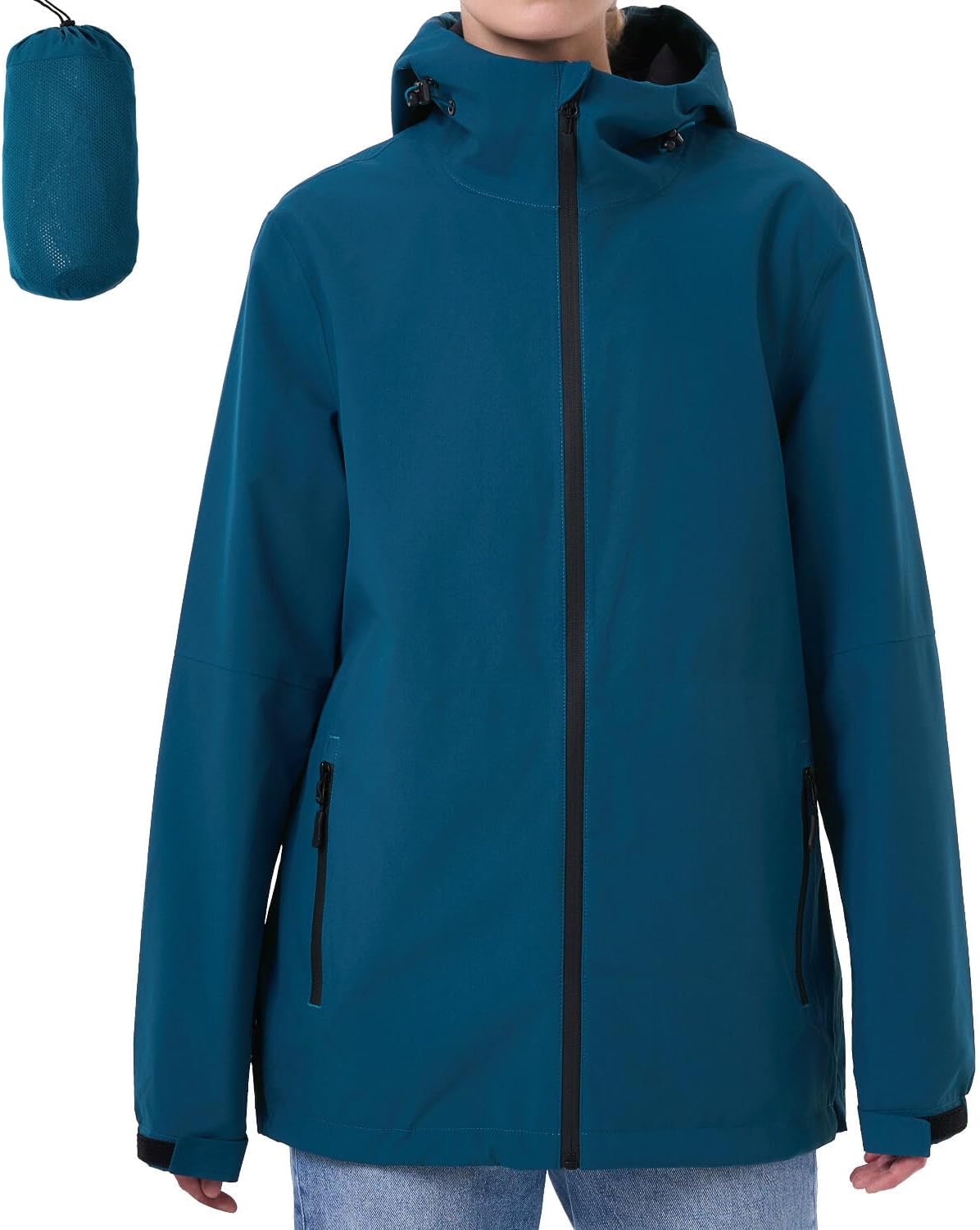 ACCNUO Rain Jacket Women Waterproof Lightweight Rain Coats for Women Raincoats With Hood for Cycling Hiking Climbing