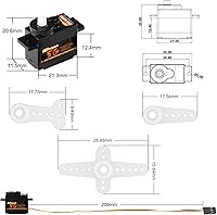 Vista 7 de Mini servo digital 5G, kit de motor micro RC de engranajes de plástico para 1/28 RC modelo de coche, barco, helicóptero de ala fija, avión robot