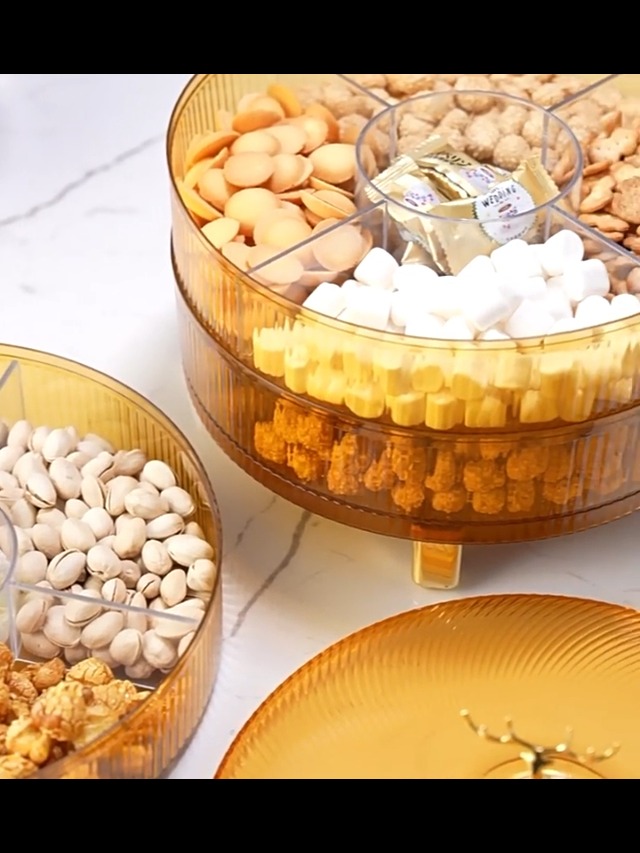 Boite Compartiment Alimentaire,Snack Box Avec Couvercle Plateau De Service Divise Couvercleassiette A Collation 4 Compartiments Bol A Gouter Our Noix Bonbons Epices 91940668