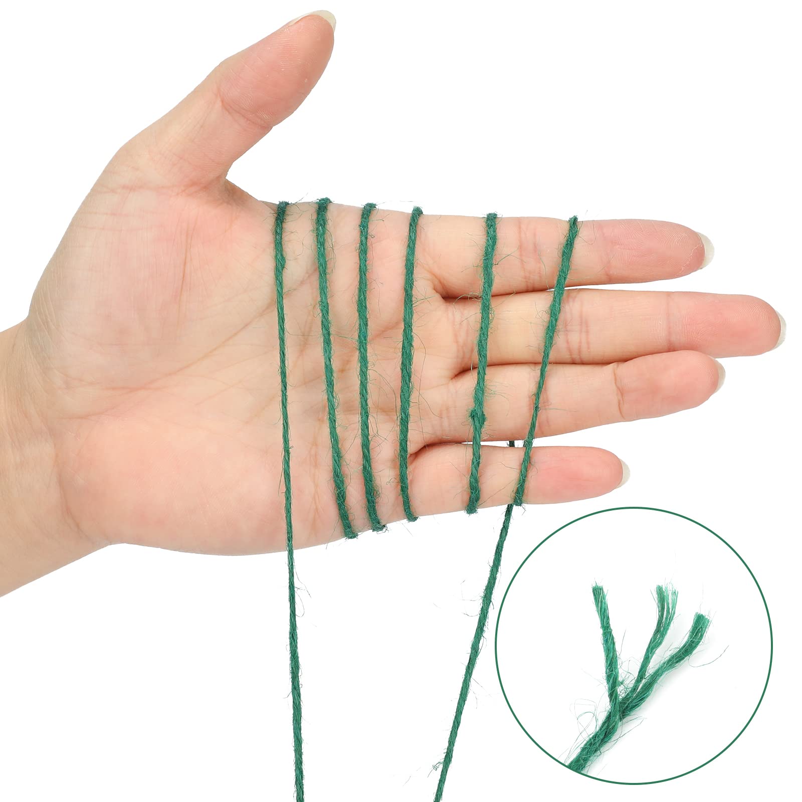 G2PLUS Green Jute String Twine 2MM, 100M Natural Garden Jute Rope, 3 Ply Art and Crafts Linen String for DIY Craft; Gardening Use - Image 3
