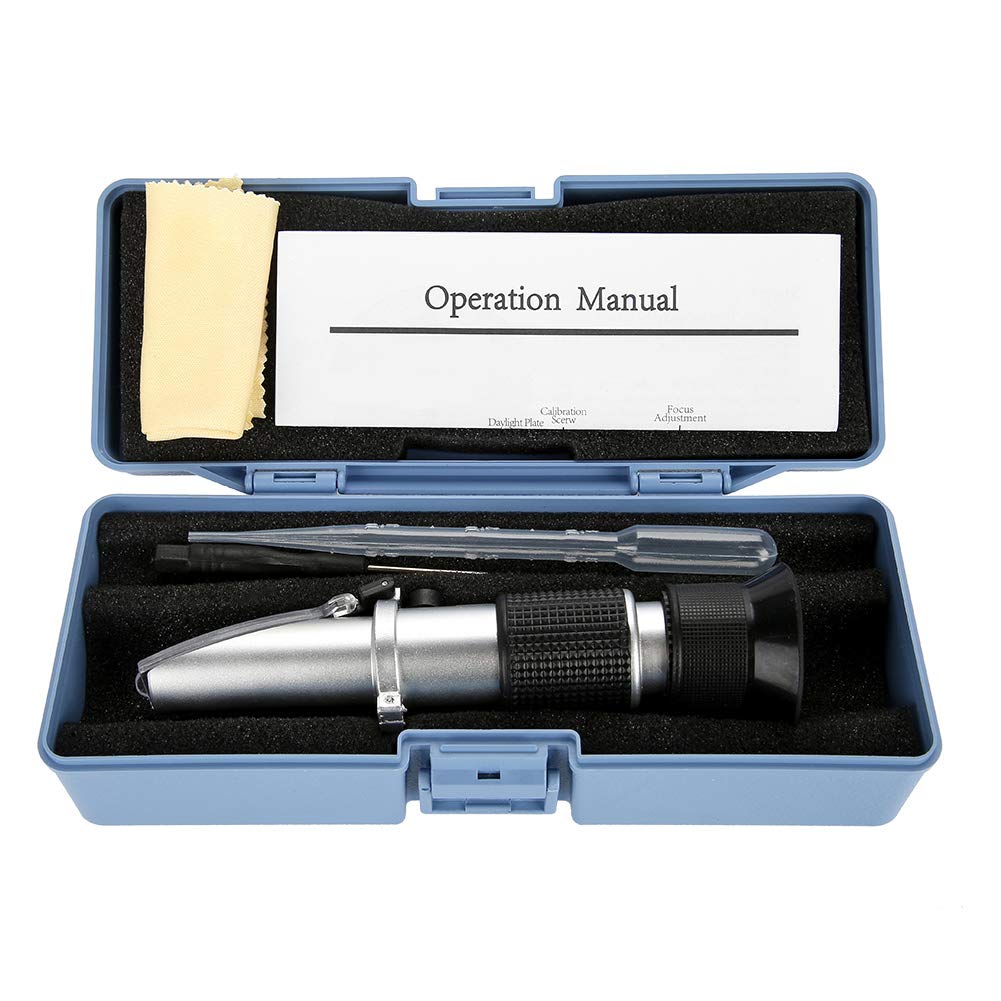 BuyWeek Refractómetro de Salinidad Medidor de Salinidad, 0-10% 17 x 4 cm de Aluminio para Acuarios Marinos