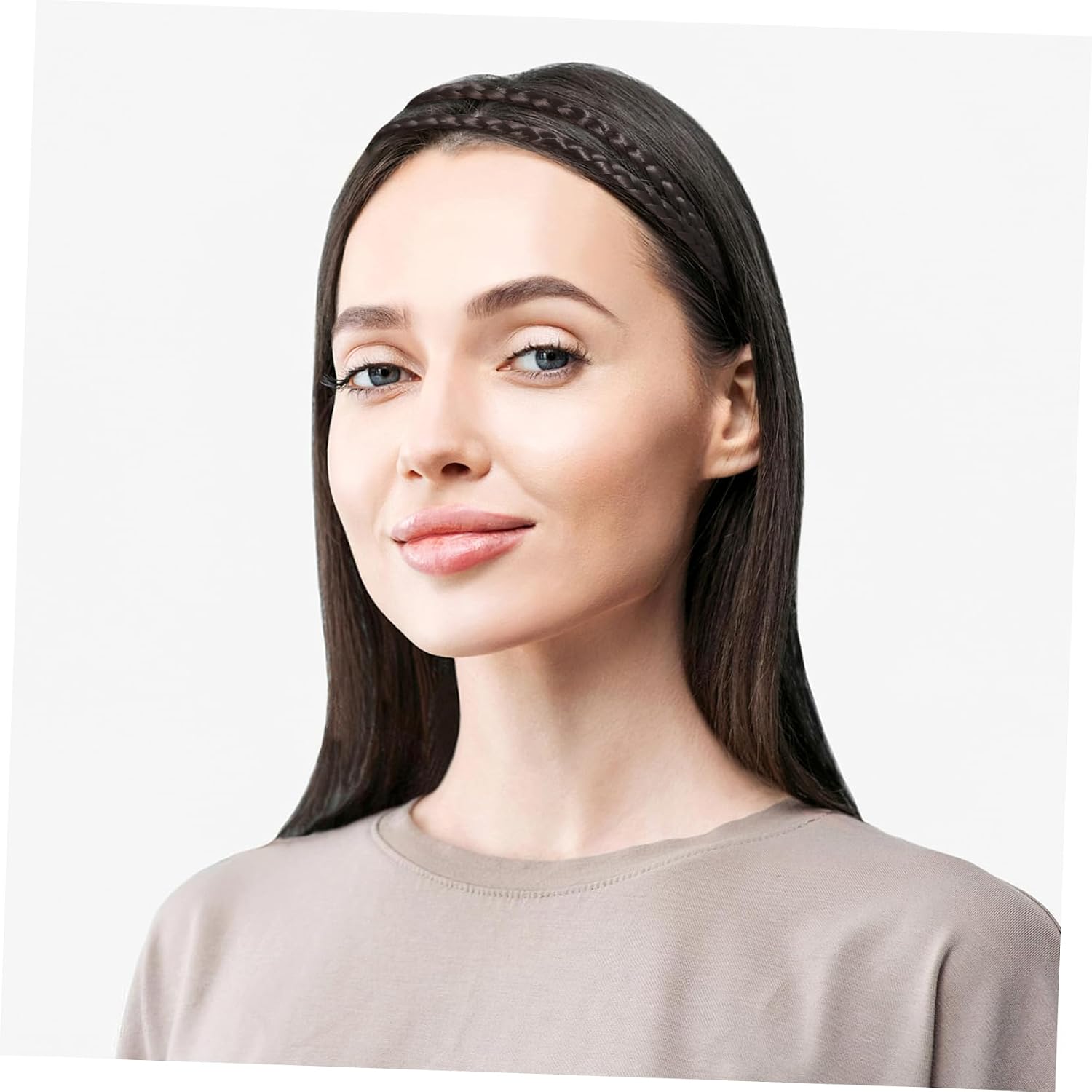 Angoily 4 Pack Braided Headbands for Women Double Weaving Knotted Satin Elastic Hair Bands Non-Slip Cross Hair Accessories for Yoga Sports Casual Wear