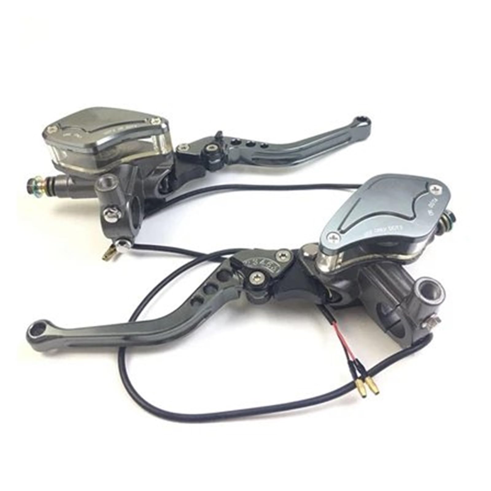 Hguvsjd 22mm Universal Motorcycle Clutch Master Cylinder Pump Brake Reservoir Levers Hydraulic Lever Motorcycle Brake Lever(Titanium 1 Pair)