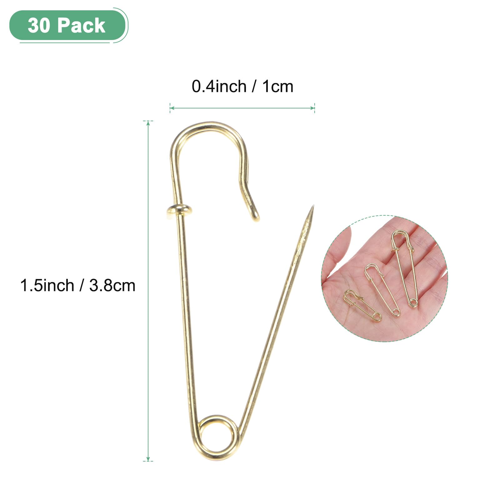 M METERXITY 30-Pack Large Safety Pins - Image 3