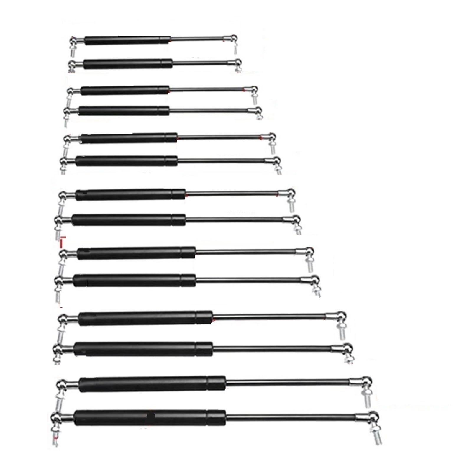 Vérins à gaz pour coffre de voiture Lot de 2 vérins à gaz universels 300-600 mm 300 N pour capot voiture, caravanes, portes, fenêtres, hayon, bateau, bus(500MM)