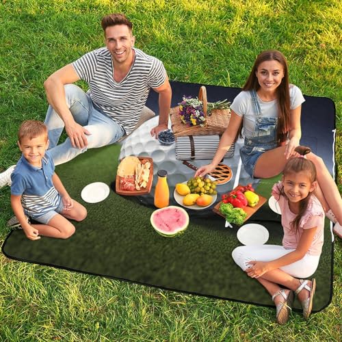 Couverture de plage extérieure pliable et imperméable avec motif golf