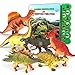 Olefun Dinosaur Toys for 3 Years Old & Up - Dinosaur Sound Book & 12 Realistic Looking Dinosaurs Figures Including T-Rex, Triceratops, Utahraptor, for Kids, Boys and Girls