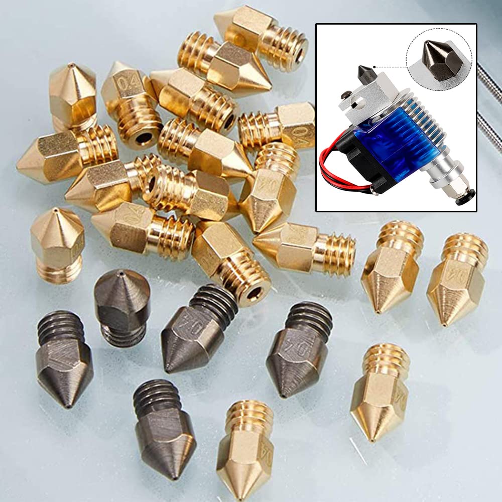 Amazon.co.jp: 3dプリンター ノズル 0.4mm MK8 硬化鋼（3個）+真鍮製