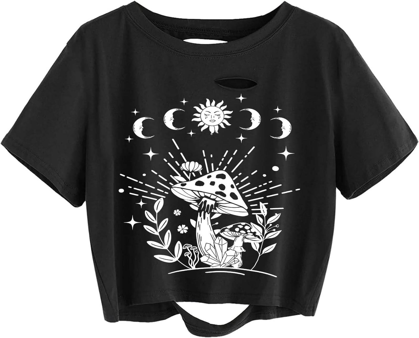 RemidooWomen's Casual Short Sleeve Graphic Print Tie Dye Crop Top T Shirt