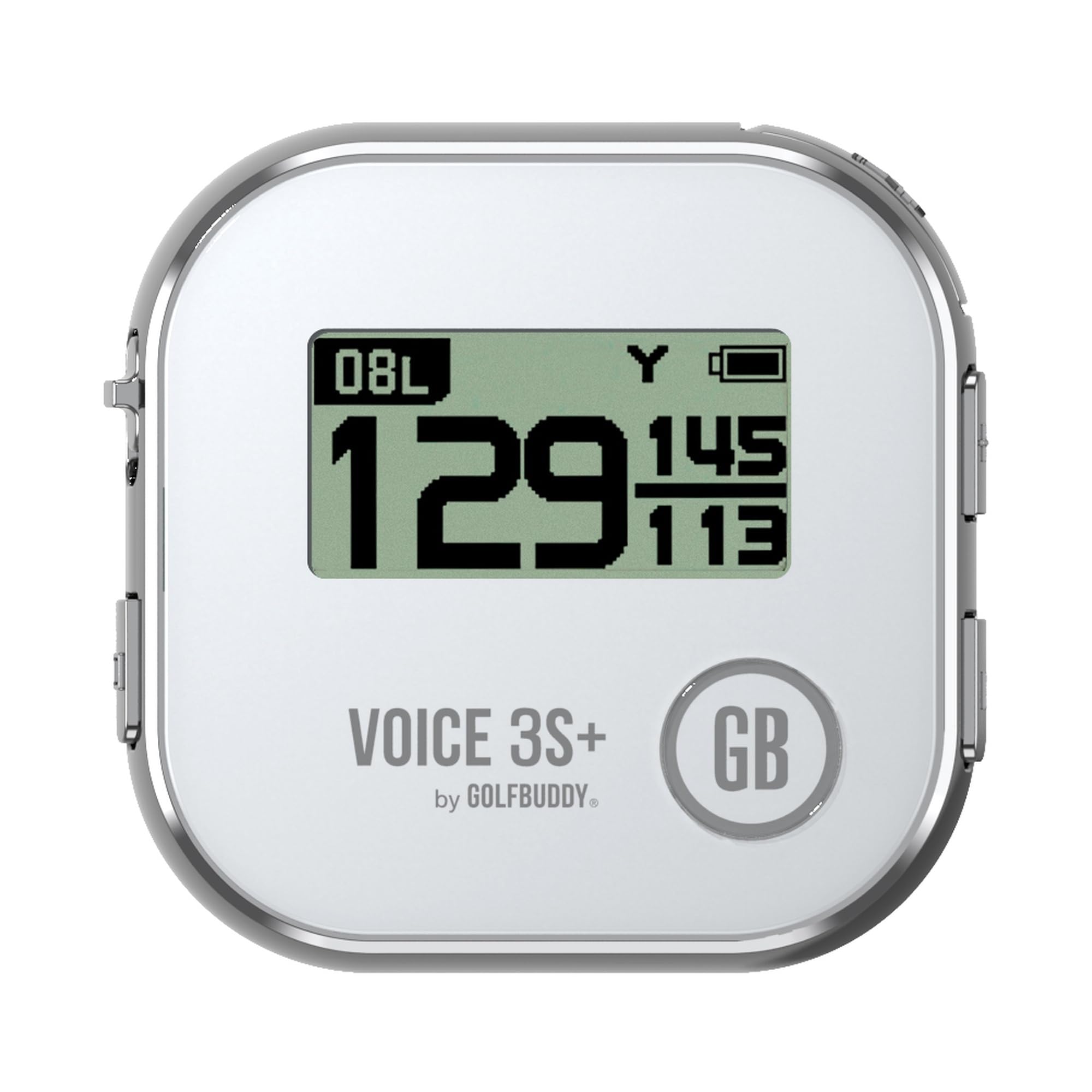 GOLFBUDDY Voice 3S+ Talking Golf GPS Rangefinder | Clip-On Hat GPS with Slope On/Off | Audio Distance to Front/Center/Back | 40,000 Courses | 18-Hour Battery | No Subscription Fees (Gray)