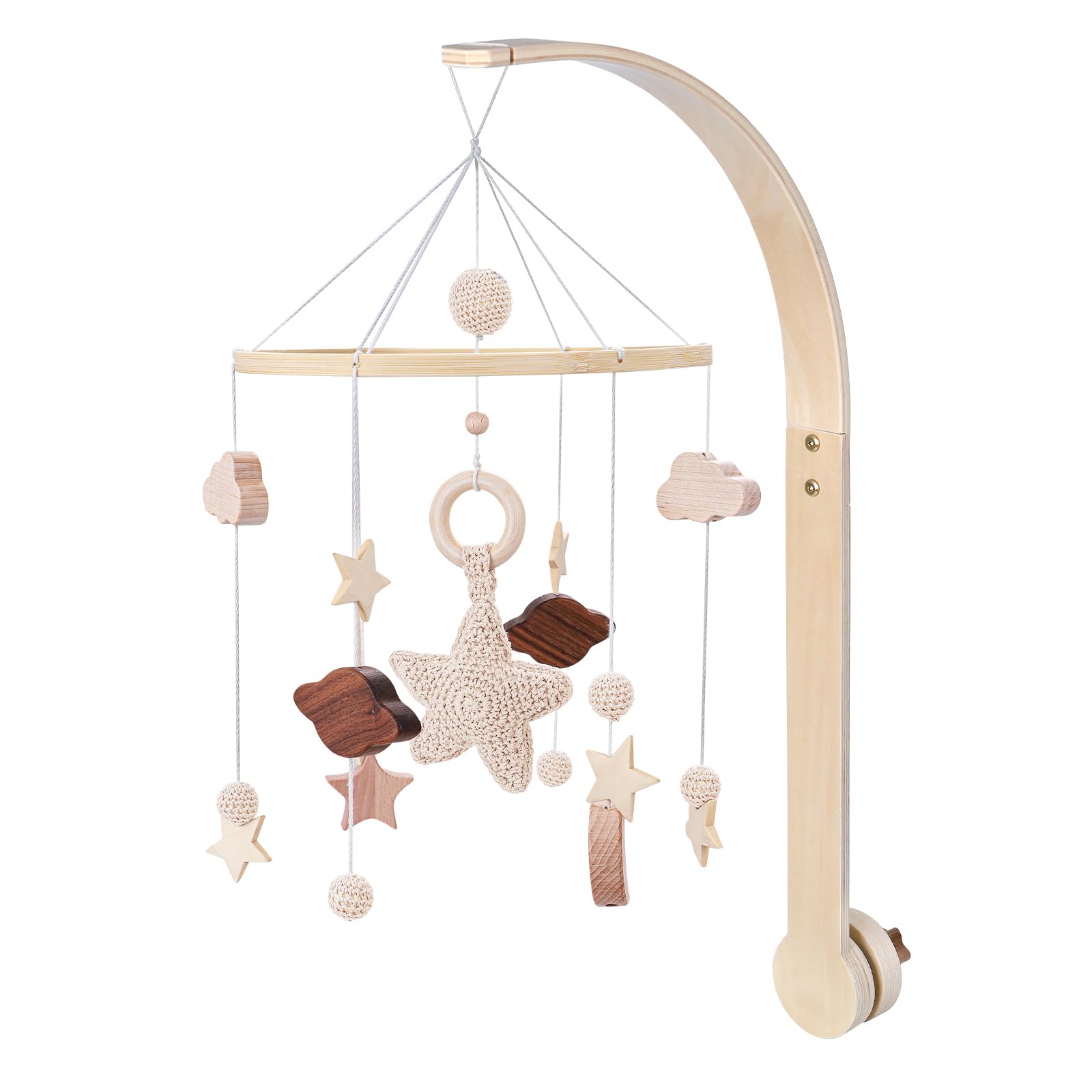 Baby Crib Mobile for Boys Girls - Nursery Mobile for Crib with Stars Clouds Moon Theme | Boho Nursery Mobile | Baby Shower Set for Infant Bedroom Hanging Decoration