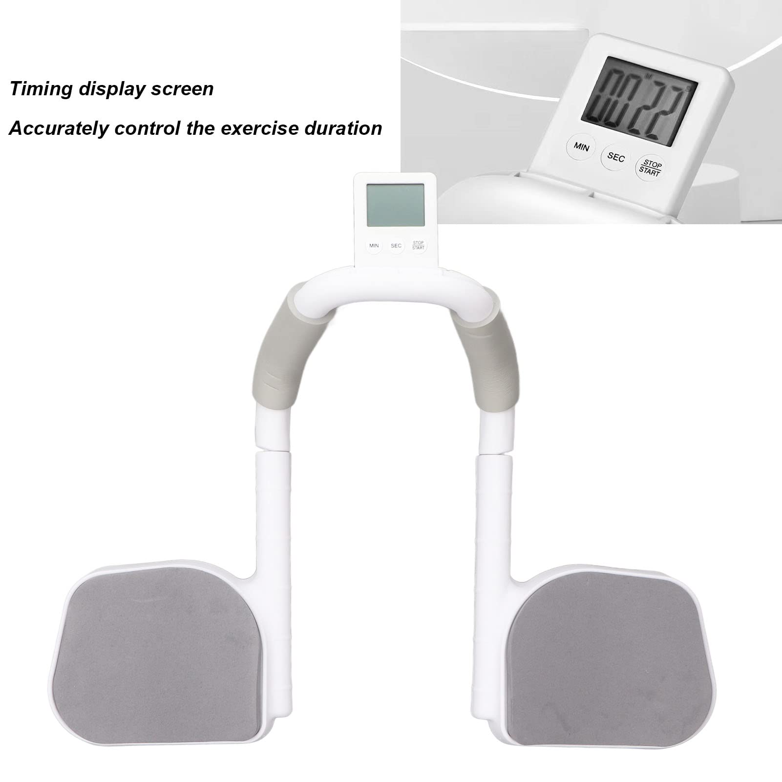 Sonew Équipement de Fitness de Soutien de Planche, Entraîneur Multifonctionnel de Planche de Base avec Affichage de la Synchronisation, Largeur D'angle Réglable pour éviter le (Blanc)