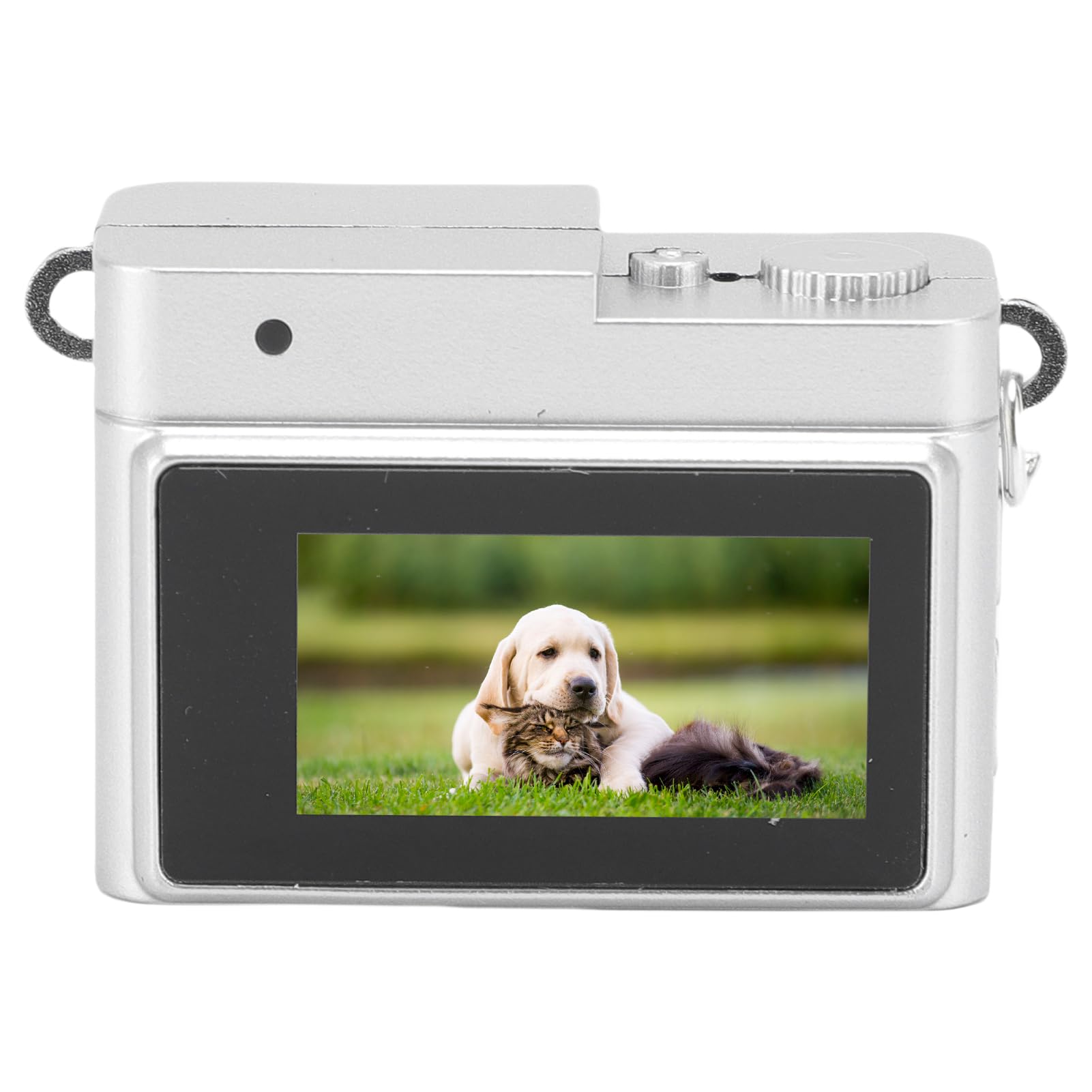 Small Vintage Digital Camera, Pocket Digital Camera with 1080P FHD 0.96 Inch Color Screen 128GB LED Fill Light, for Travel Study Recording (White)-picture-18