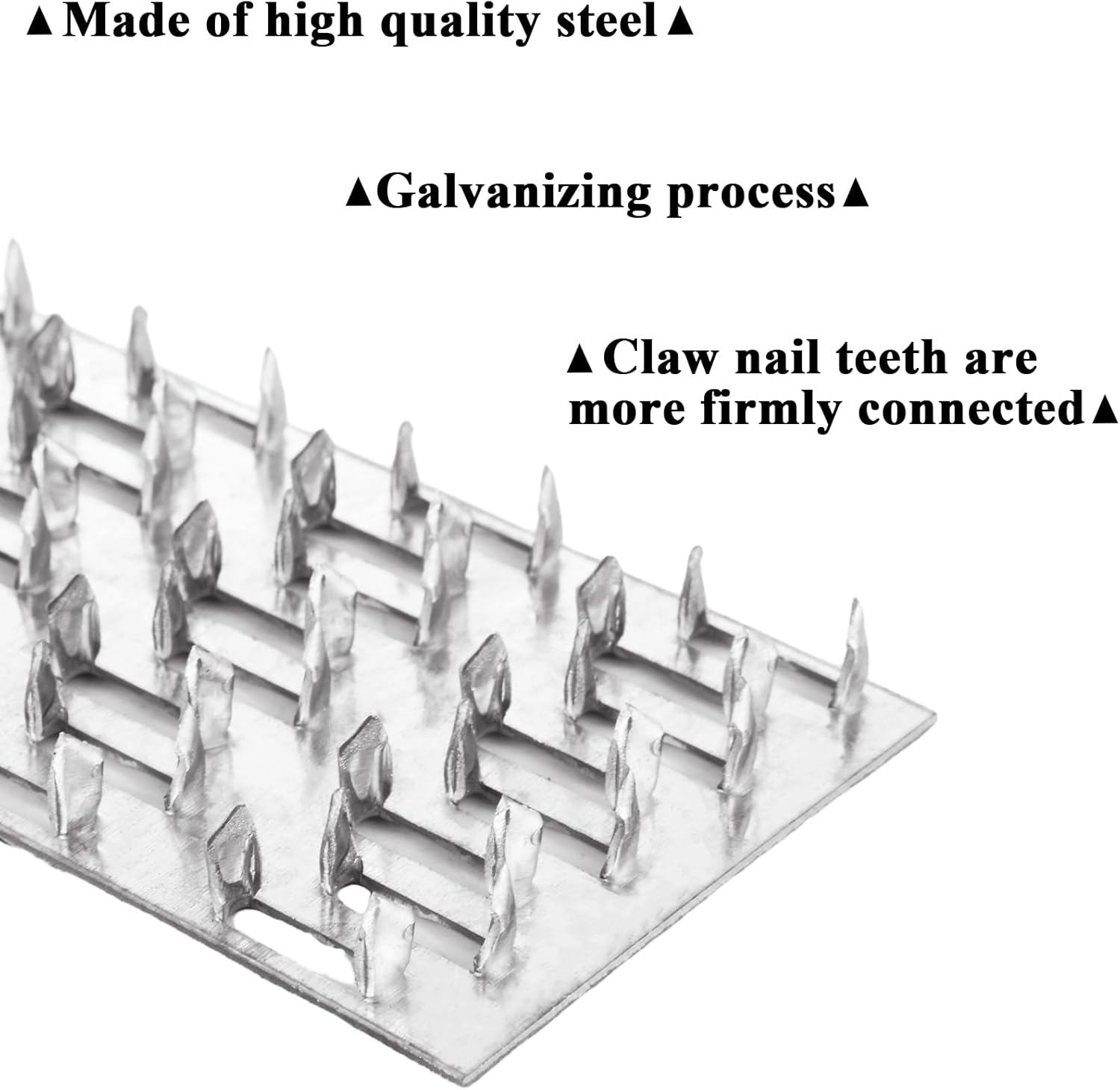 100 Pack Truss Plate, 4" x 2" Pronged Truss Plate Flat Mending Plates Repair Tie Plate Bracket Nail Teeth Height 9mm, Thickness 1mm for Wood Stud Roof Truss Timber