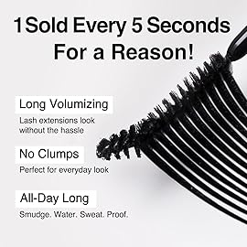 CLIO Kill Lash Superproof Mascara, Waterproof Mascara Black, Lifting Defined Natural Eyelash, Volumizing, Long-Lasting, Clump & Smudge-Free, for Sensitive Eyes, Korean Makeup Beauty (010 Sharp Curl)