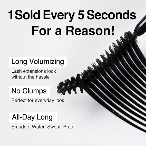 CLIO Kill Lash Superproof Mascara, Waterproof Curling Mascara with Elastic Brush, Root-Lifted Definition, Smudge-Resistant Long Wear, Clean Lash Finish, Safe for Sensitive Eyes (010 Sharp Curl)