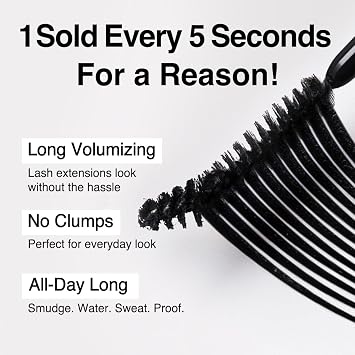 CLIO Kill Lash Superproof Mascara, Waterproof Curling Mascara with Elastic Brush, Root-Lifted Definition, Smudge-Resistant Long Wear, Clean Lash Finish, Safe for Sensitive Eyes (010 Sharp Curl)
