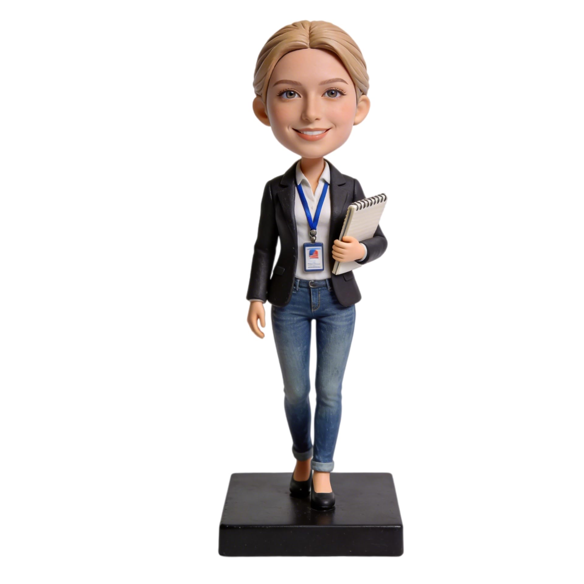 Figurine Bobblehead personnalisée, figurine 3D à partir de photo, femme d'affaires professionnelle, figurine de femme de bureau personnalisée, cadeau de décoration de bureau d'entreprise pour