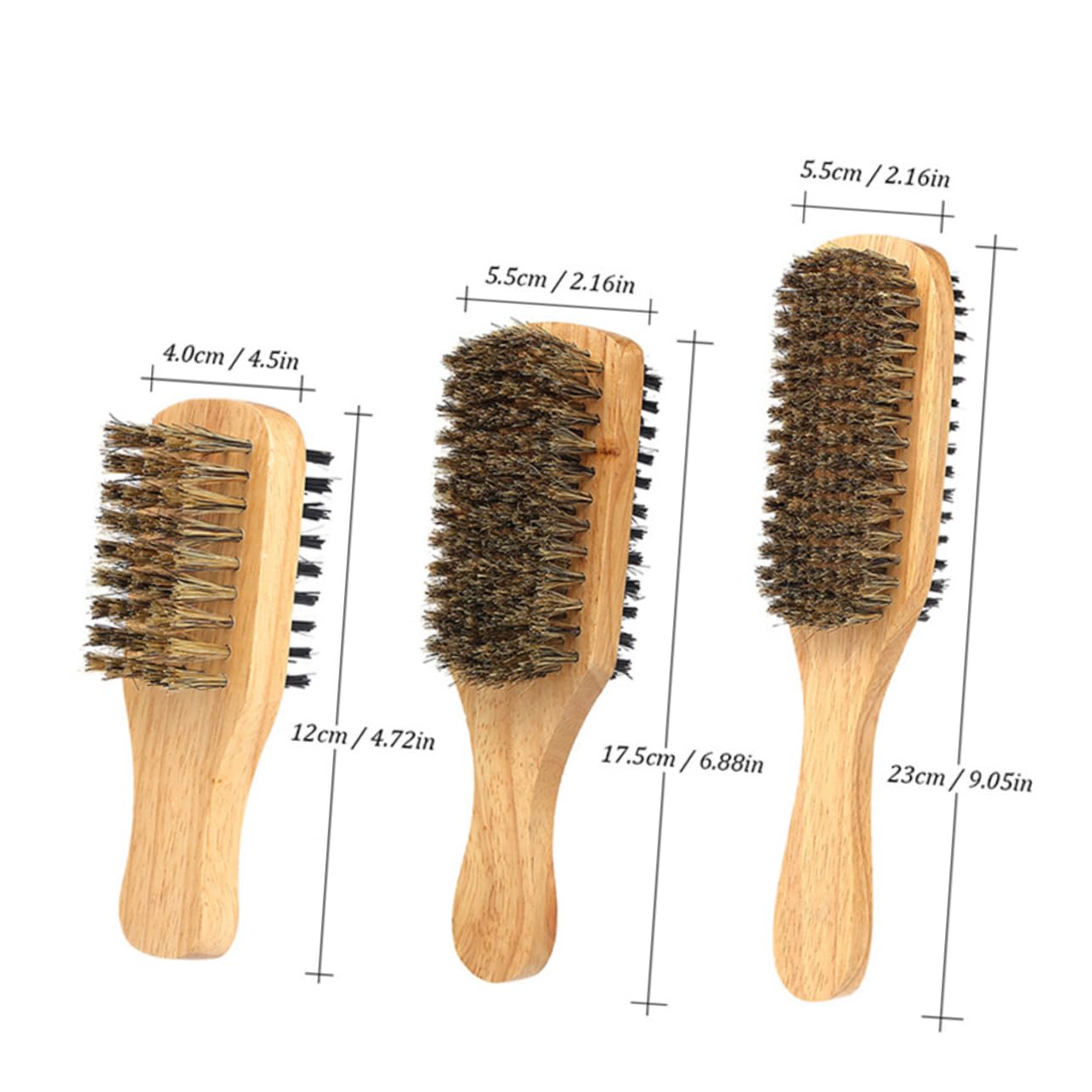 MUSISALY Unit Kit 3pcs Double-sided Mustache Brush for Men Barber Beard Shampoo Brush Beard Grooming Tool Salon Brush Male Care Supply
