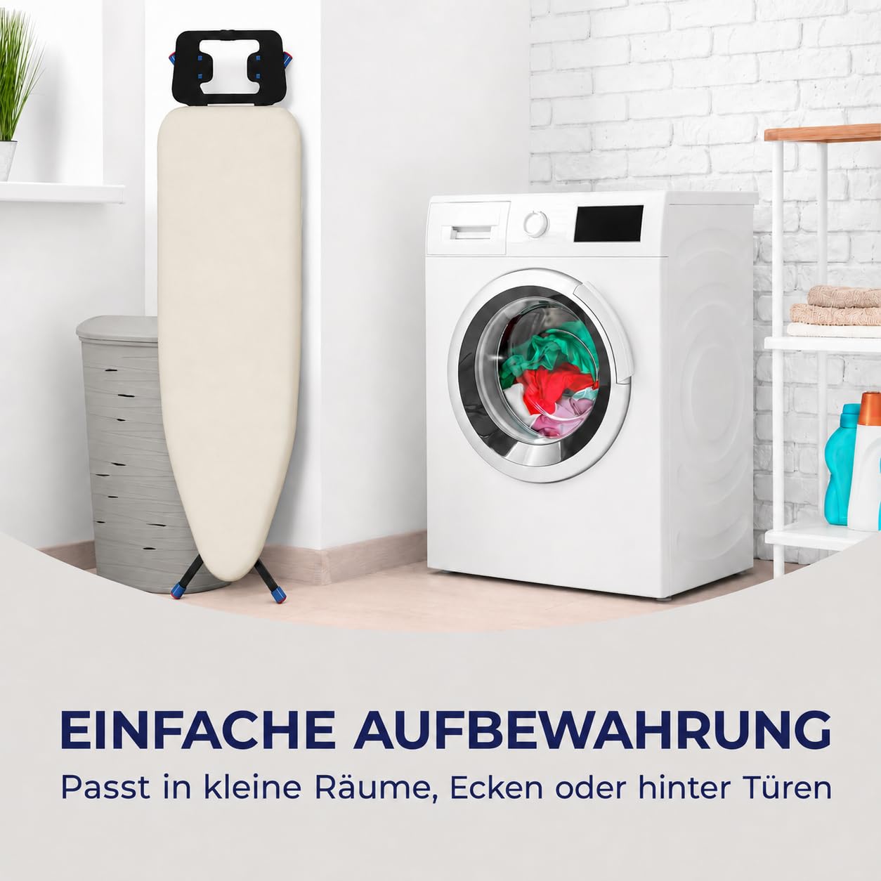 STAHLMANN® Bügelbrett beige [114x34 cm] höhenverstellbar & klappbar
