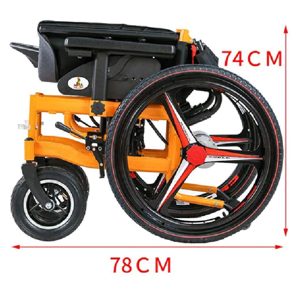 Sedia a rotelle Portatile alla Moda, Ruote da 4 Pollici, Portatile, Pieghevole, Resistente, Guida più Lunga, 20 km, Batteria al Litio da 20 A, Due modalità per Gli Anziani.