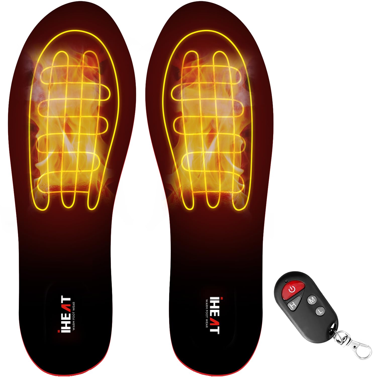IHeatHeated Insoles with Remote Control, Rechargeable, Essential for Winter Outdoor Hiking, Sports, and Camping