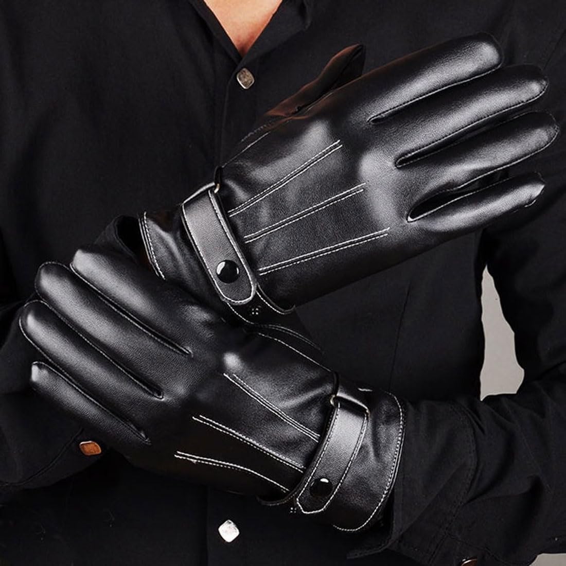 Gants Hiver Faux Cuir Hommes/Femmes - Chauds, Antidérapants Et Écran Tactile