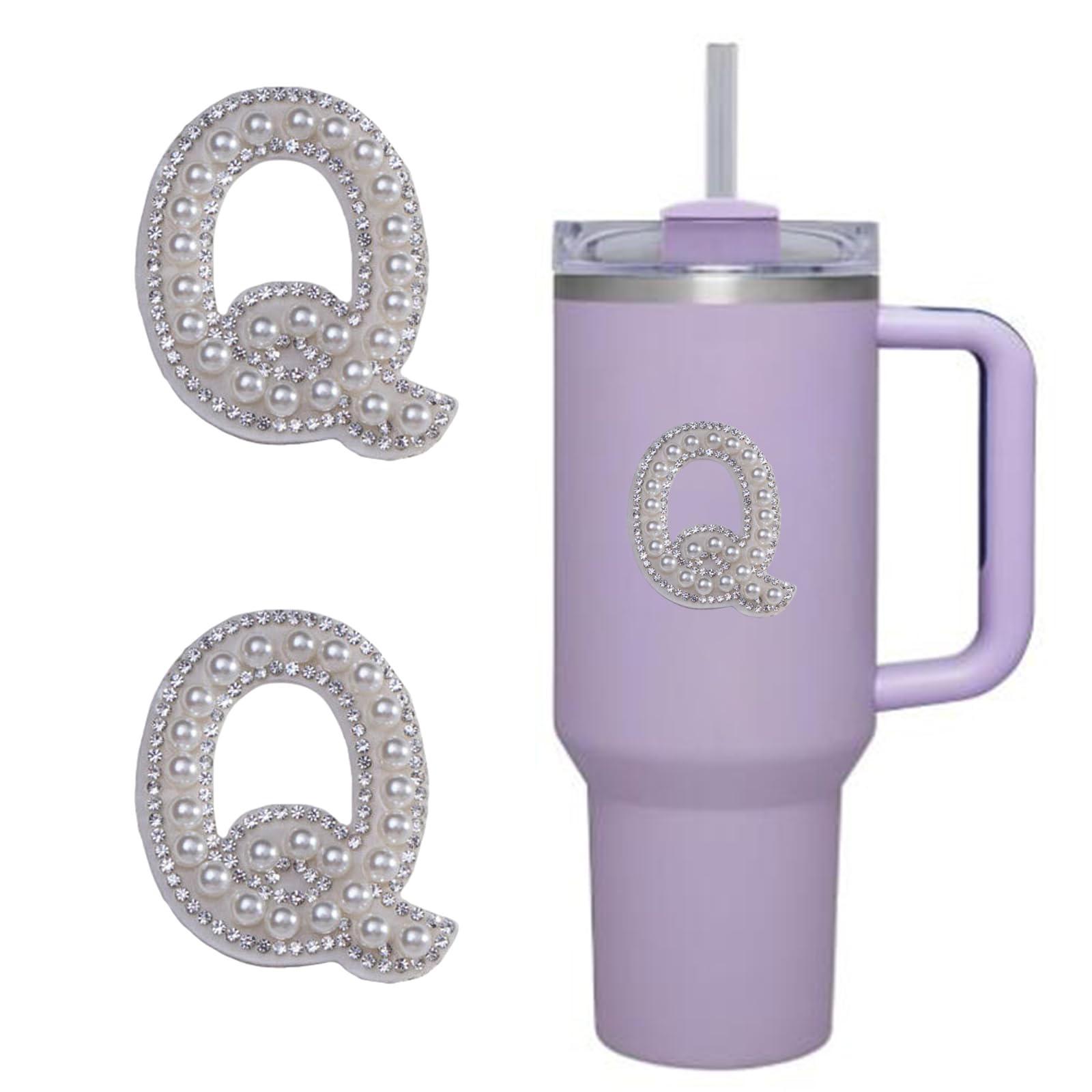 2 Iniciales para taza Stanley: pegatinas bonitas para personalizar tu termo, móvil o maleta