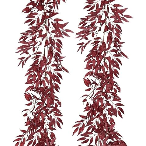 RECUTMS Burgundy Willow Vine Garland Set Cover