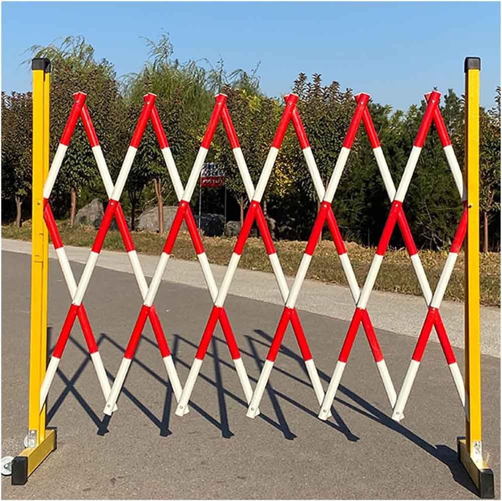 Transenne da Esterno Sistema di Barricate Mobili | Barriere di Sicurezza Espandibili Tubo in Acciaio Robusto Spesso 25 Mm | Barricate con Ruote,1.2 * 5m