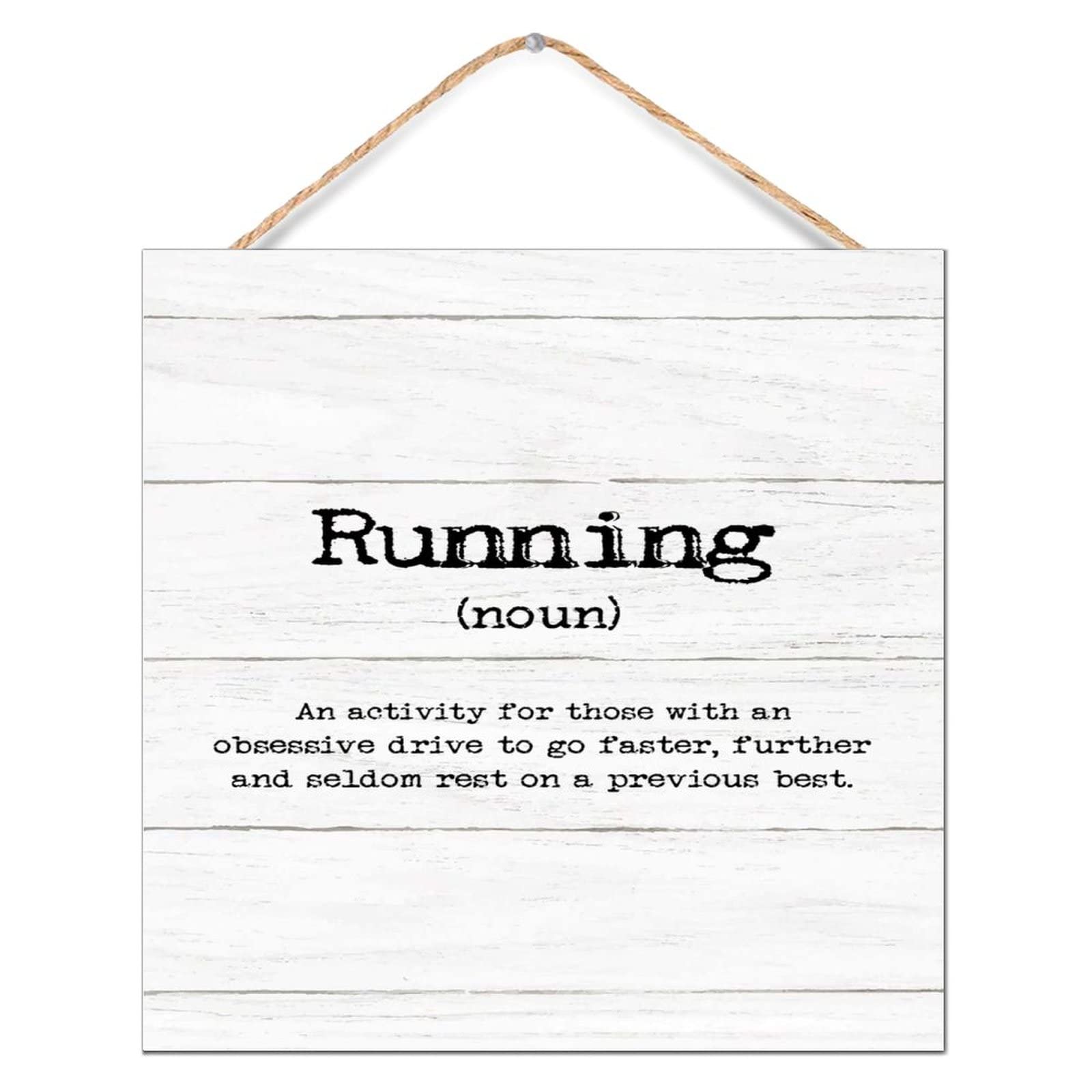 Placa de pared Running Noun de madera CustonCares para personalizar espacios vacíos en casa