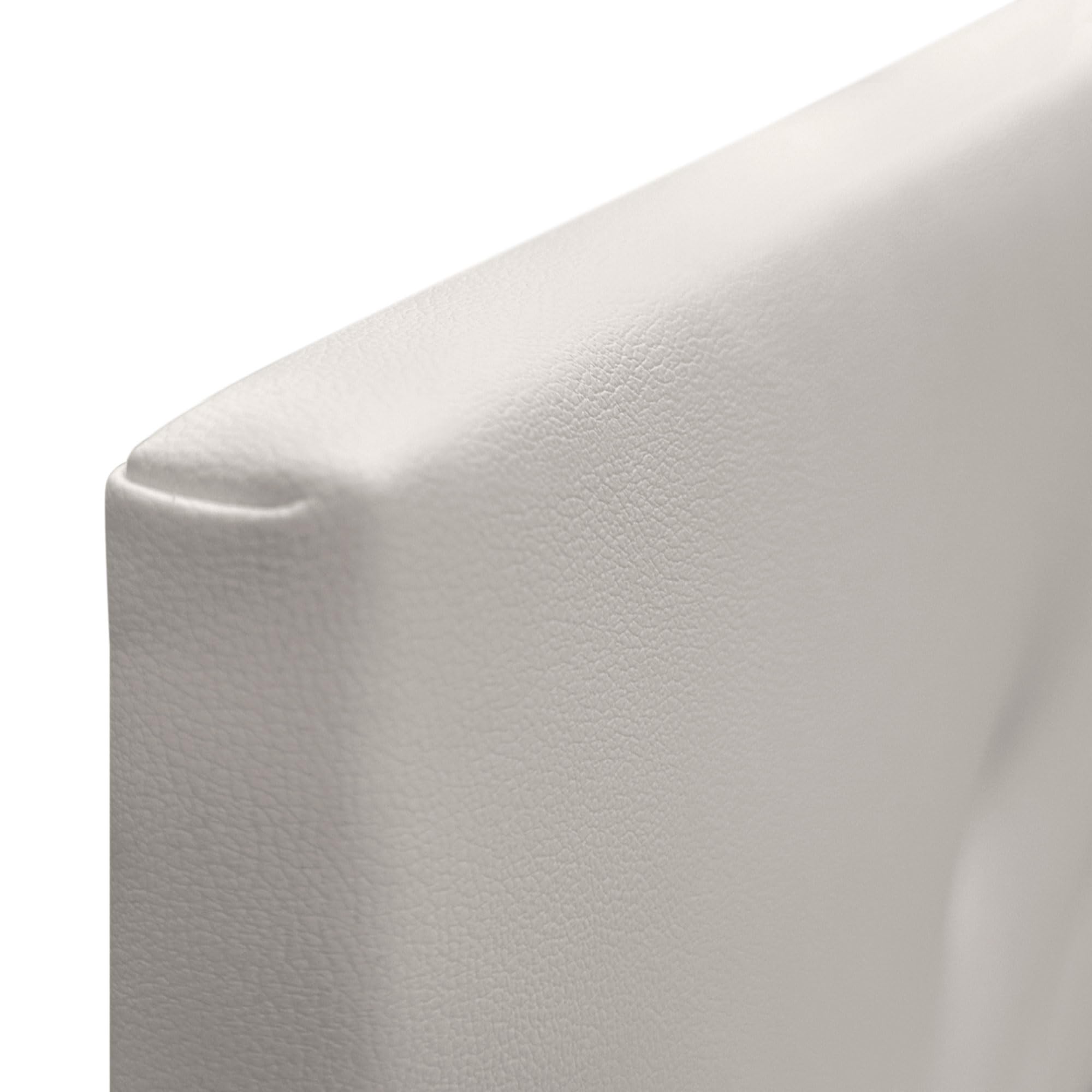 DHOME Testiera in Similpelle o Tessuto AQUALINE Pro con 2 file di bottoni e gambe Testiera imbottita Letto di Lusso (Similpelle Bianco Osso, 135x105cm (Letti 120/135/140))