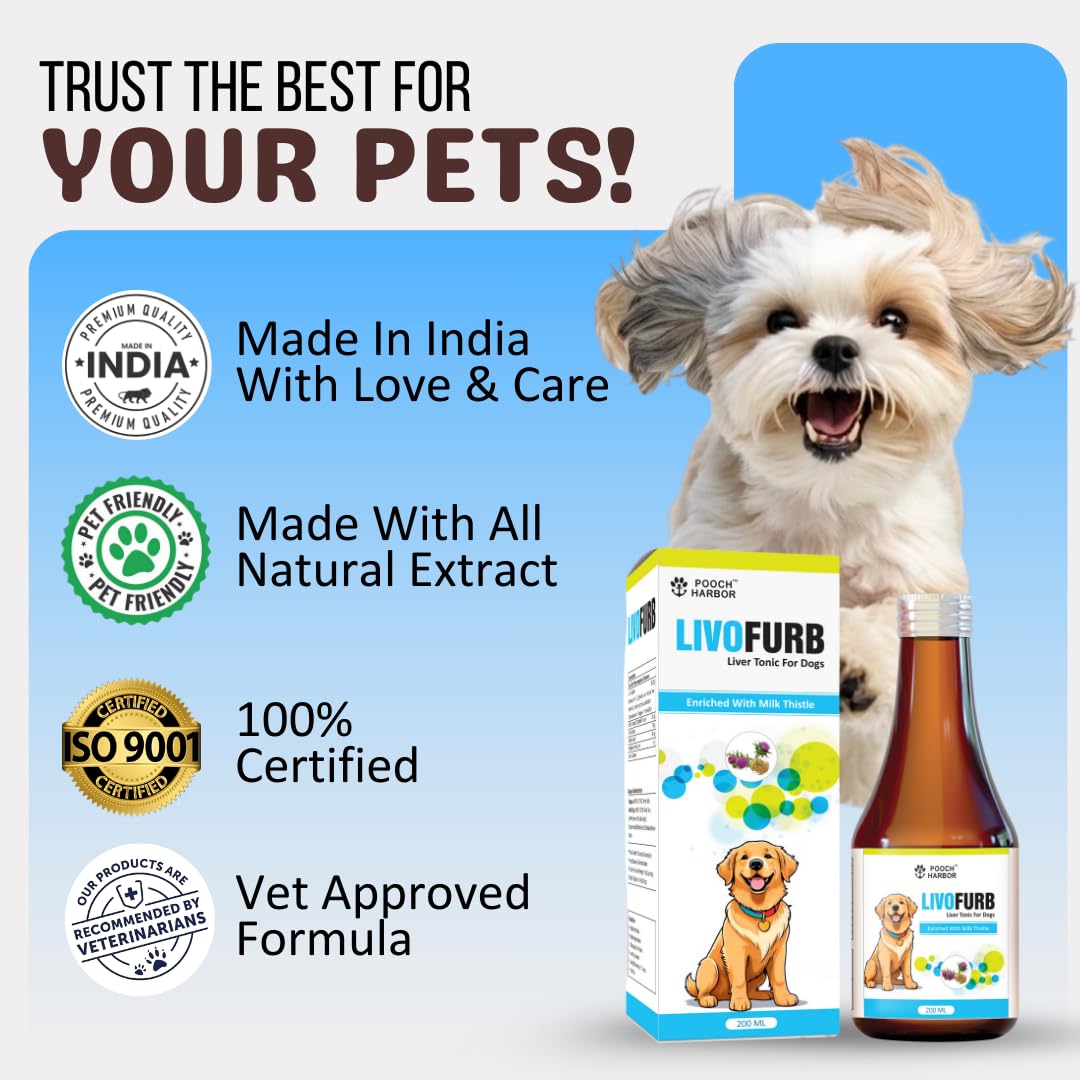Pooch Harbor LivoFurb Liver Tonic for Dogs & Cats - 200 ML (Pack of 3) 2