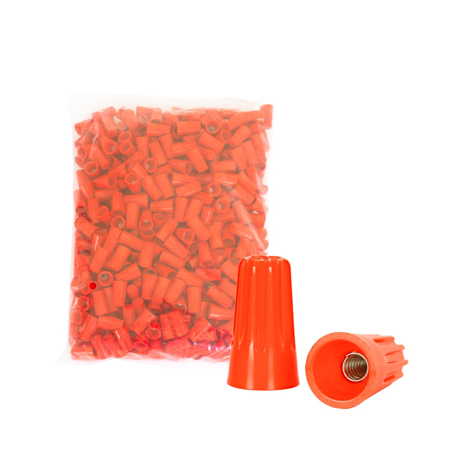 500 PCS, Electrical Insulating Winged Wire Connectors, Metal Spring Terminal Nuts, Winged Caps for Quick Connection, AWG22-8, UL Listed, Tan