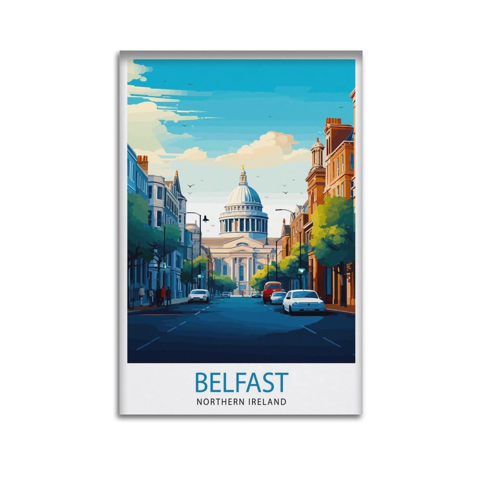 xiaoxiaoshen Belfast Northern Ireland Travel Cityscape Gif_7 Canvas Poster Wall Art Prints Room Aesthetic Murals Bedroom And Living Decorations 20x30inch(50x75cm)