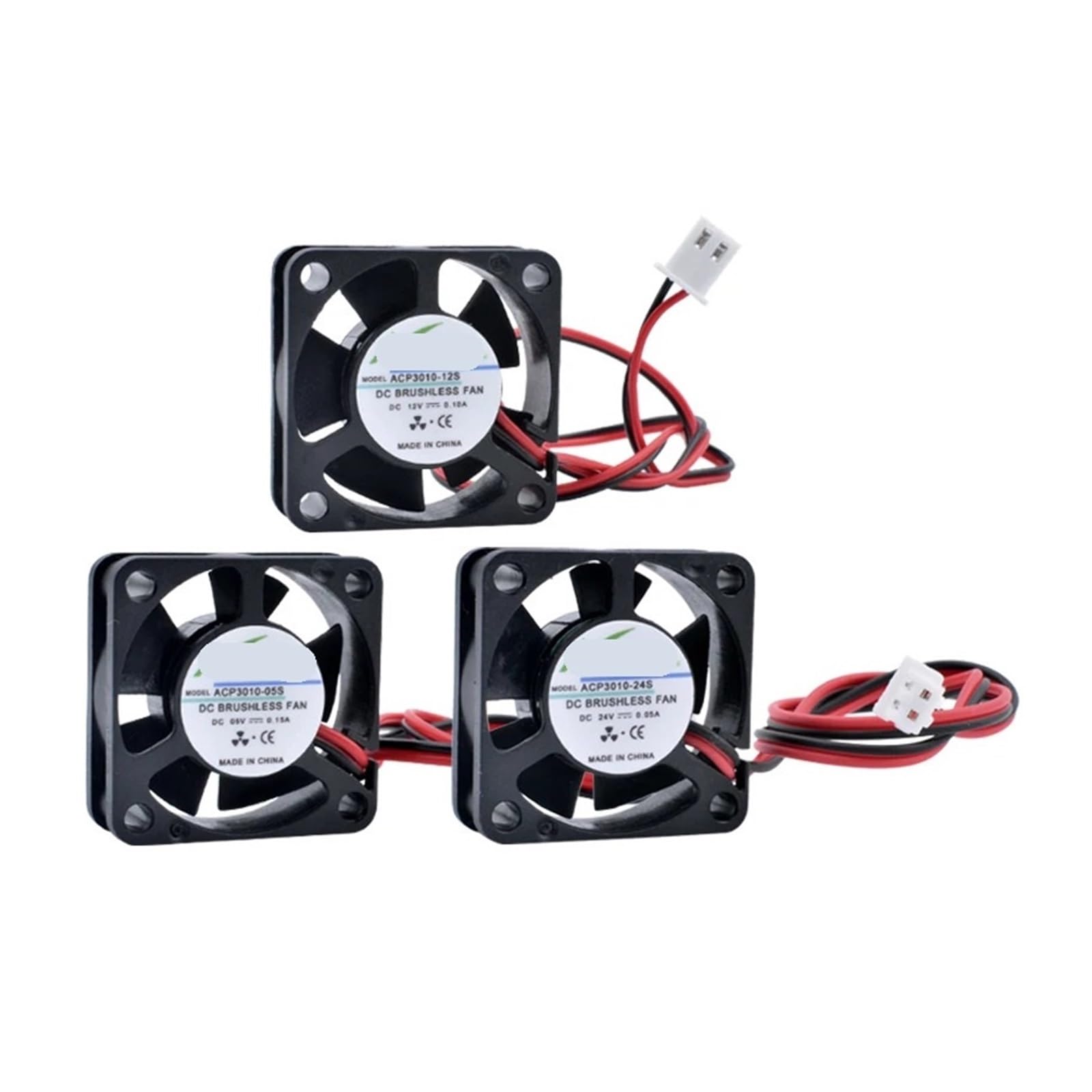 JJKKOZVQF 1PCS 3010 3cm 30mm fan 30x30x10mm DC5V 12V 24V 2 wires 2pin(24V)