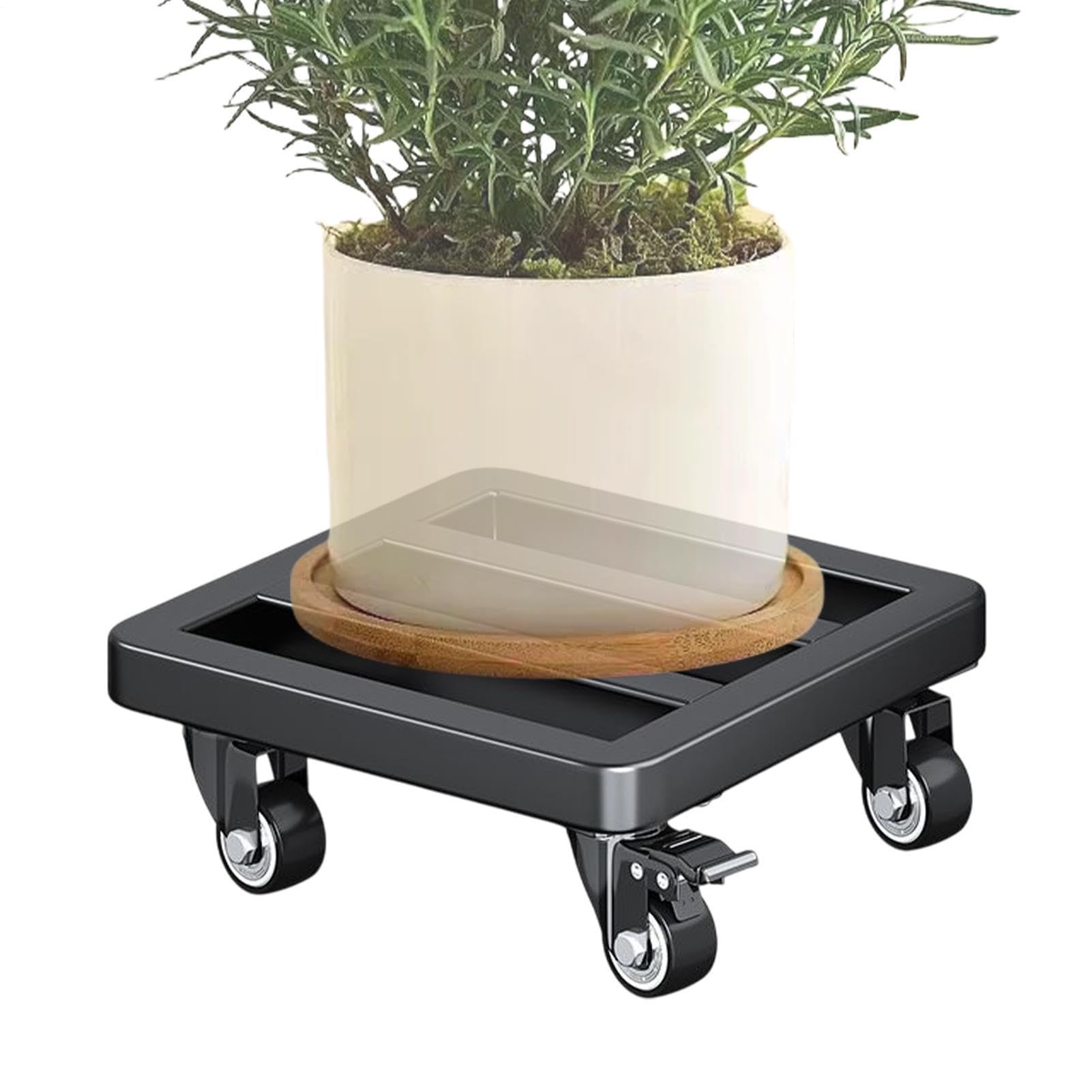 Generico Supporto Rotelle per Piante,30cm Carrello Portavasi in Metallo Pesante | Vaso su Ruote - Ideale per Fioriere da Interno/Esterno, Giardino, Cortile, Terrazzo, Balcone