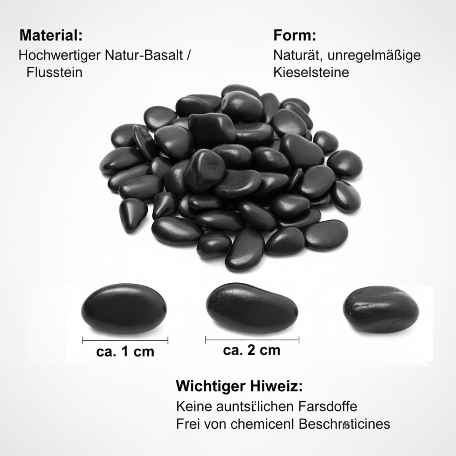 1 Kg Galets Naturels 3-5 cm Noir Poli Galets DéCoratifs pour Plantes en Bambou, Aquarium, Remplissage de Vase, Jardin Féérique, Décoration D'aquarium - 4