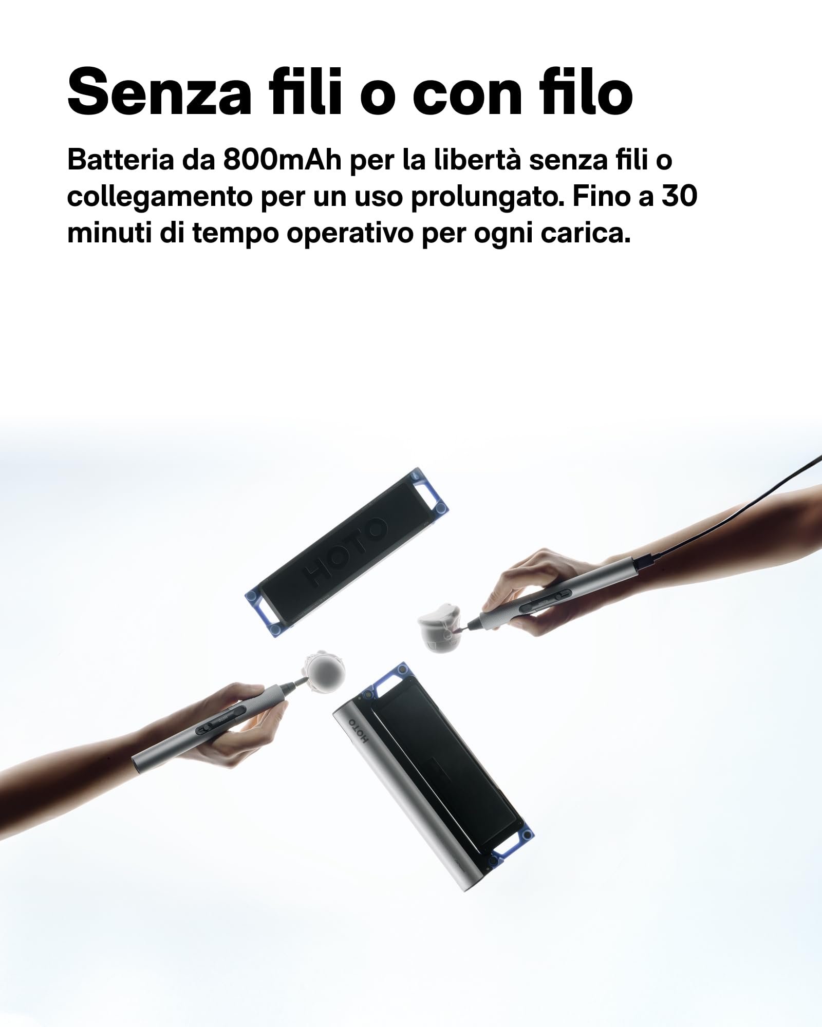 HOTO SNAPBLOQ™ R-A04 Utensile Rotante Multifunzione, Mini Trapano Senza Fili con 38 Accessori, 22000 RPM Variabili, Penna per Incisione per Levigatura, Lucidatura, Foratura, Intaglio 3D e Fai-da-Te