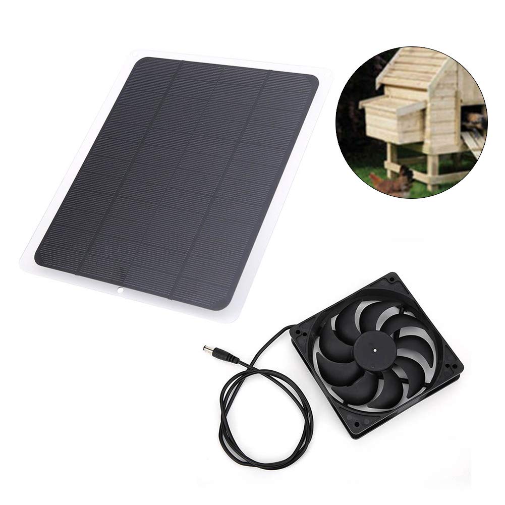 Kit Ventilatore Solare 10W Con Pannello - Doppia Ventola Per Scarico Aria In Serra, Pollai, Capannoni - Foto 5