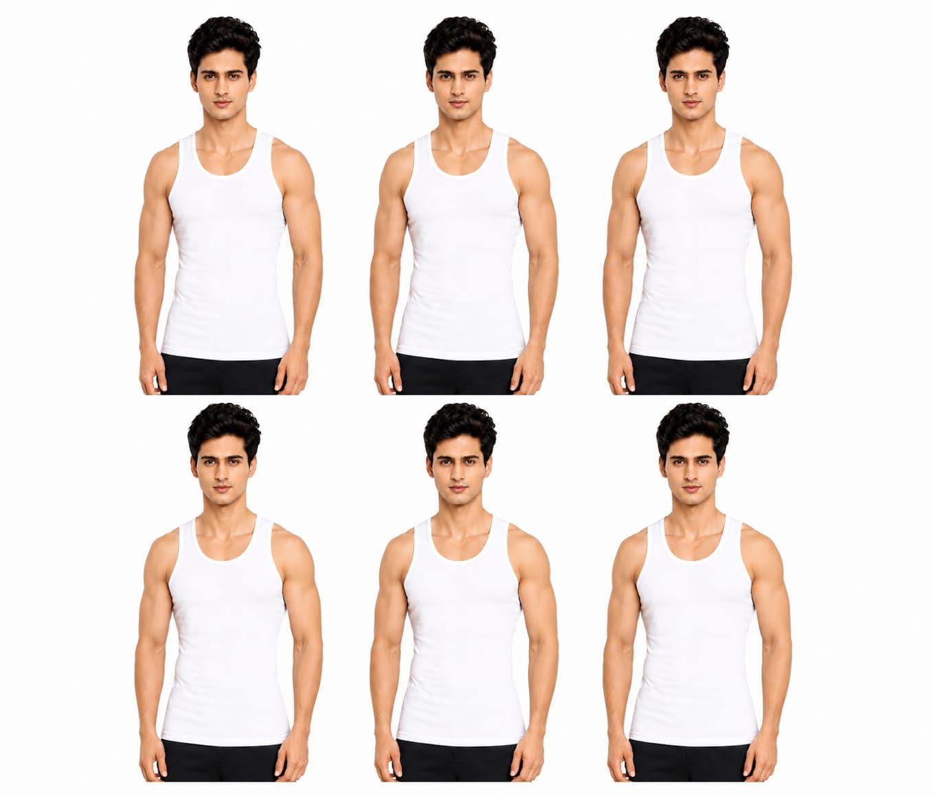 Premium Men’s White Cotton Vest Pack of 6 | Stretchable Comfortable Innerwear discription sollu-image-39