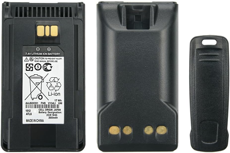 7.4V 2600mAh AAJ68X001 FNB-V134Li Li-ion Battery for Vertex EVX-231 EVX-261 VX-451 VX-454 EVX-530 EVX-531 Replacement Battery with Belt Clip