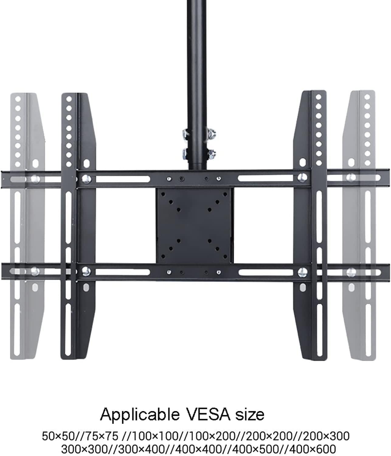 Soporte de techo para TV, ajuste de altura telescópico, se adapta a televisores de 23 a 65 pulgadas, se puede montar en techo/pared, carga máxima de hasta 30 kg