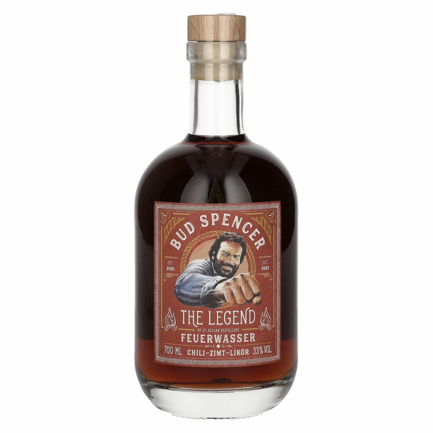 St. Kilian Distillers BUD SPENCER The Legend Feuerwasser Chili-Zimt-Likör 33,00% 0,70 lt.
