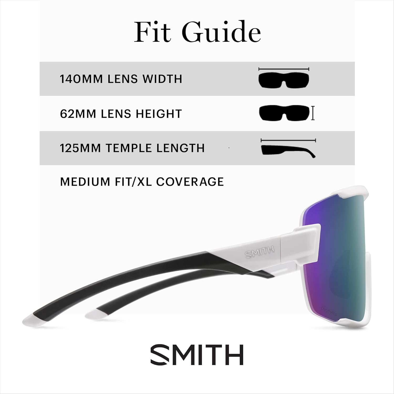 SMITH Wildcat Sunglasses with ChromaPop Shield Lens – Performance Sports Sunglasses for Biking & More – For Men & Women - Image 3