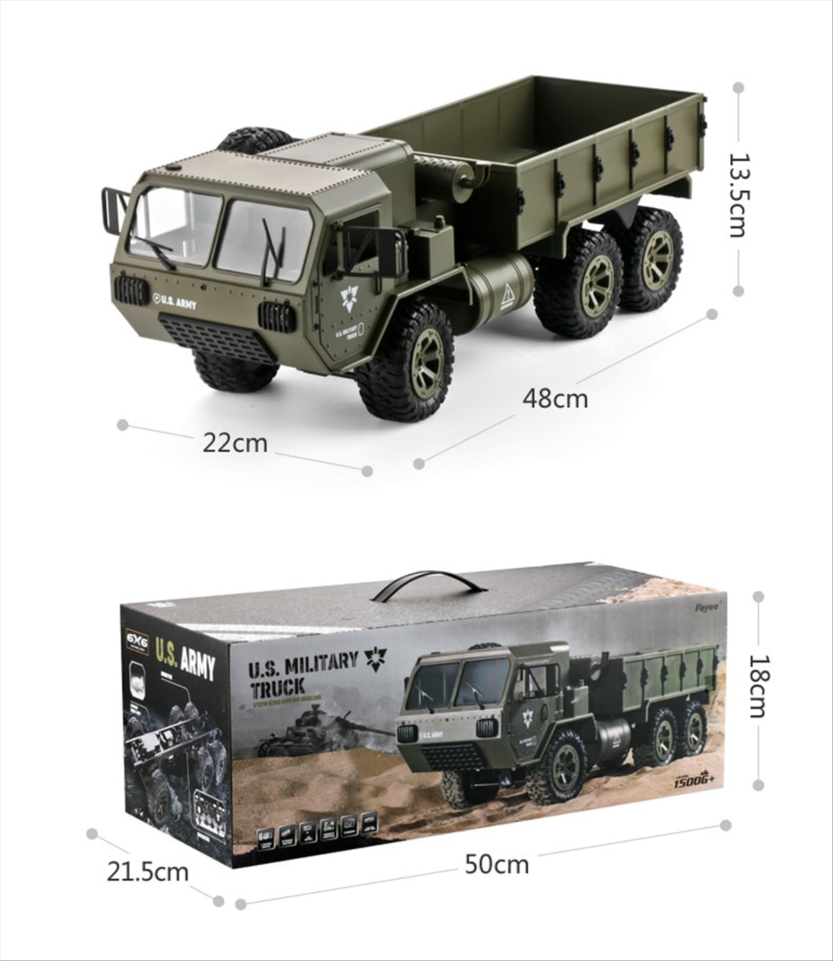 FY004 1/16 6wd Rc Car, Full Proportional Steering Throttle 2.4G High-Speed Rc Climbing Car, High Simulation Pickup Model Can Be Modified Off-Road Remote Control Truck Outdoor Adult And Children'S Toys