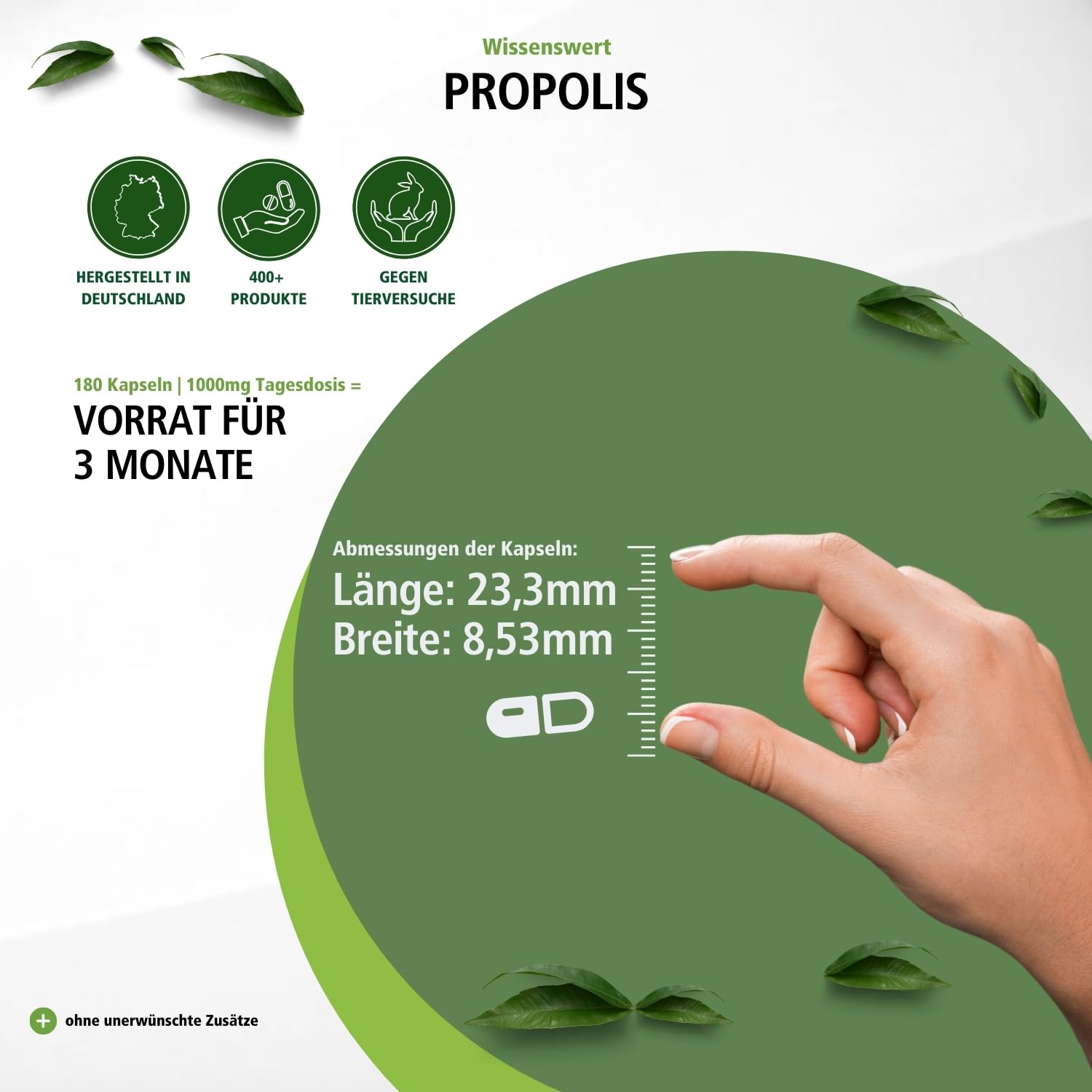 fairvital Bienen Propolis 1000mg Tagesdosis, 3 x 60 Kapseln, natürliches Bienenpropolis Extrakt, HOCHDOSIERT